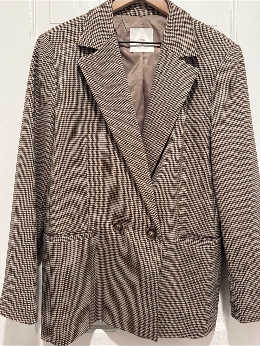 Mango Houndstooth Oversized Blazer